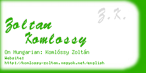 zoltan komlossy business card