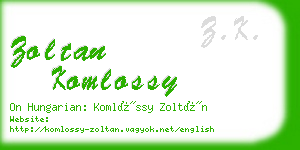 zoltan komlossy business card